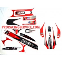 KIT DECO COMPLET ADHESIFS / STICKERS ROUGE RAGA TRIAL PRO 2002-2005