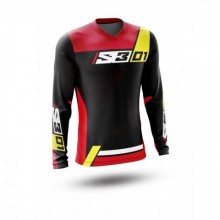 MAILLOT S3 COLLECTION 01 NOIR/ROUGE TAILLE S